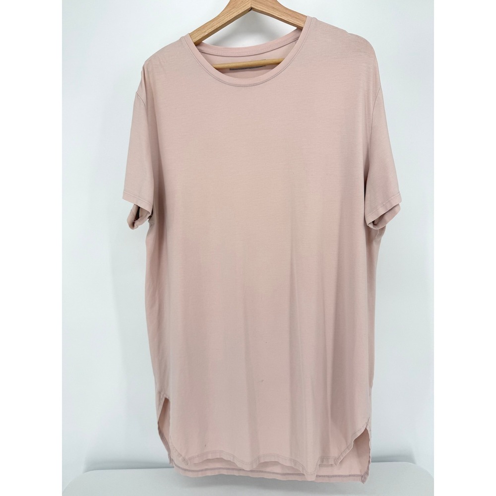 Alphalete Tunic Womensโ XL Pink Short Sleeve Curved Hem Crew Neck Top